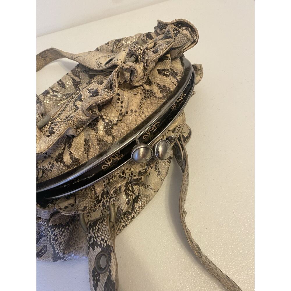 Y2K Jessica Simpson Faux Leather Faux Snake Skin Soho Boho Shoulder Bag Purse - Picture 3 of 12